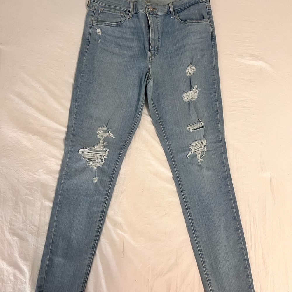 Levi's Blue Skinny Distressed Jeans